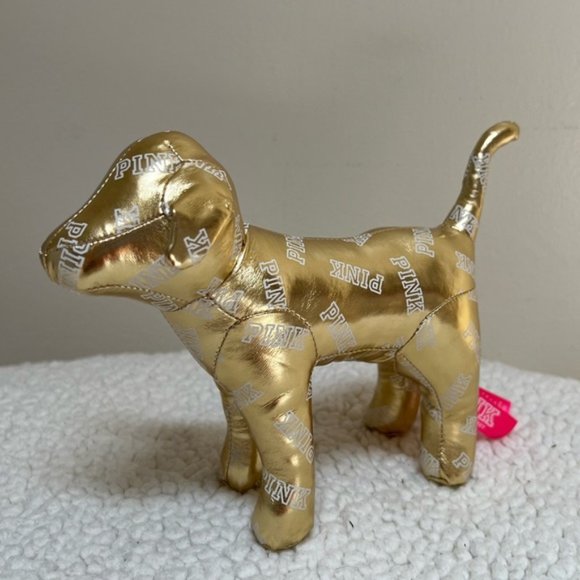 Victoria's Secret PINK Fashion Show 2014 London Gold Mini Dog Toy Collectible - Picture 4 of 5